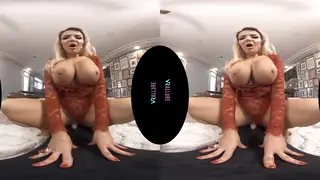 Busty Blonde MILF Squirts in VR While Neighbours Listen