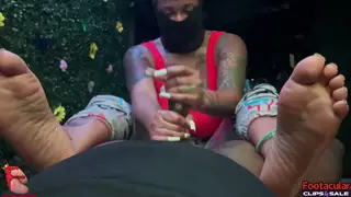 Latina Dominates Stranger With Feet in Outdoor Encounter