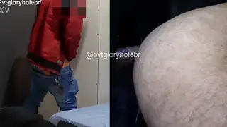Latino Stranger Gives Blowjob at Gloryhole Then Fucks in Bedroom