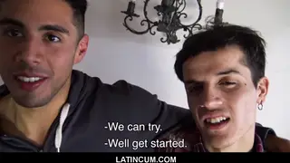 Muscular Jock and Slim Latino Twink Share a Bareback Threesome POV