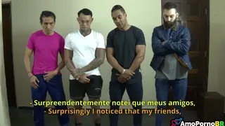 Brunette Latina MILF Takes On Gangbang With Stepmom Role