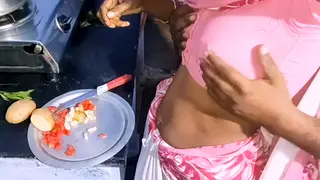 Curvy Indian Wife Joins Kitchen Orgy in Doggystyle