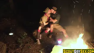 Scout Uniform Twink Takes Rough Deepthroat Outdoors