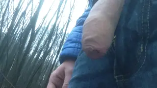 Teen Boy Jerks Off and Pisses Outdoors in Public