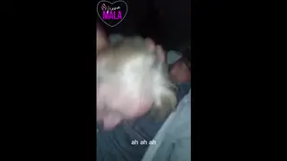 Tattooed Blonde Latina Gives Road Head in Car