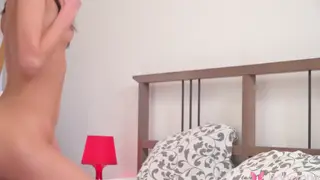 Petite Brunette Fingers Her Shaved Pussy to a Real Orgasm