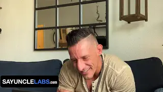 Muscular Latino Daddy Breeds a Virgin Twink in a Casting Session