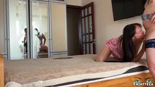 Stepmom Takes Her Stepson Deep in a Sloppy Blowjob