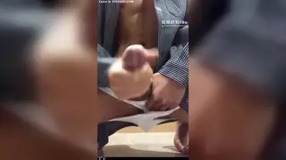Asian Guy Strokes Big Cock Outdoors to Cumshot