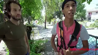 Mature Latino Rides a Stranger Outdoors for Cash