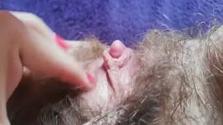 Hairy Solo Woman Rides Giant Toy to Intense Orgasm