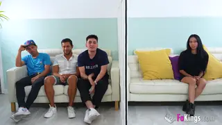Petite Latina Brunette Takes Multiple Cocks in a Gangbang