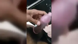 Indian Teen Stroking His Thick Cock Solo