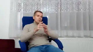 Muscular Therapist Commands POV Blowjob at His Desk