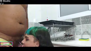 Latina Takes Deep Anal in Kitchen Threesome