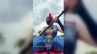 Latex-Clad MILF Commands the Outdoors in Solo Tease