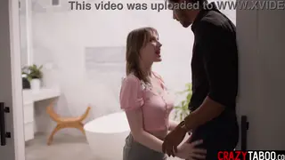 Petite Blonde Takes Deep Throat and Doggy in Threesome