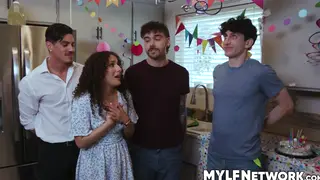 Busty Mature Woman Enjoys Group Passion With Three Men