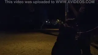 Curvy Wife Kneels on Leash for Husband
