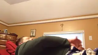 Bearded Bear Jerks Heavy Load Onto Furry Belly