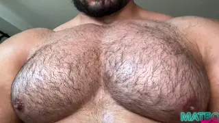 Hairy Latino Daddy Commands a Muscle Worship Handjob