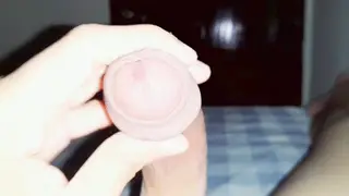 Asian Femboy Shows Uncut Cock in POV Handjob