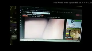 Guy Jerks Off While Watching Clips on Streaming Site