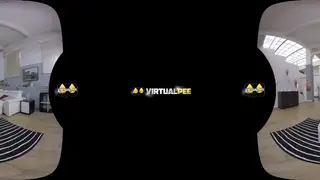 European Woman Uses Glass Dildo and Pisses in VR