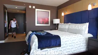 Straight Guy Gets Shower Blowjob and Facial From Friend