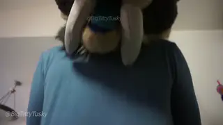 Busty Teen Teases in a Skintight Fursuit Shirt