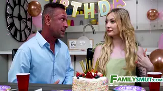 Older Man Enjoys Birthday Blowjob From Stepdaughter