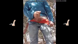 Latino Husband Strokes Himself in a Public Park