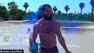 Muscular Jocks Spank and Rim Outdoors Before Bareback Fucking