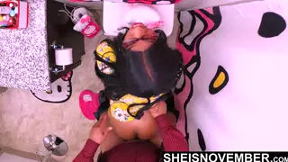Stepdad Inspects Stepdaughter's Tight Hole Before Taking Her Standing