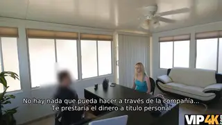 Blonde Teen Takes Loan Manager in POV Blowjob