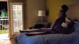 Blonde Wife Rides Her Lover in a Hotel While Her Man Films