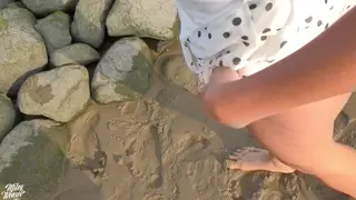 Blonde Teen Takes Anal POV on a Sunny Beach