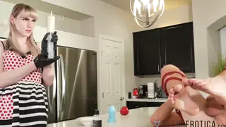 Bound Man Endures Deep Fisting From Trans Partner