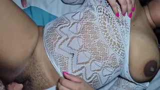 Busty Venezuelan Gives a Blowjob While Her Husband Watches