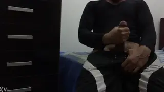 Brazilian Teen Strokes His Big Cock to a Cumshot