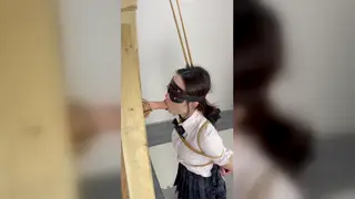 Asian Submissive Endures Bondage and Spanking in Stockings