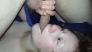 Teen Deepthroats Cock and Swallows Every Drop
