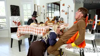 European MILF Spanks Teen During Holiday Gathering