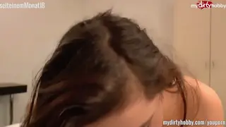 Petite European Brunette Rides Her Lover in Homemade Footage