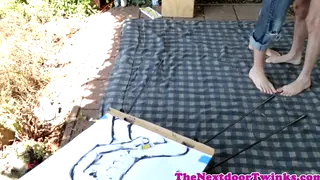 Inked Twinks Share Rimming and Anal Outdoors