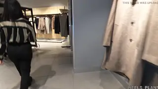 Ebony Saleswoman Takes Anal in a Fitting Room Threesome