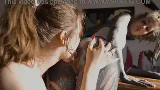 Tattooed Lesbians Stretch Each Other With Toys Until They Squirt