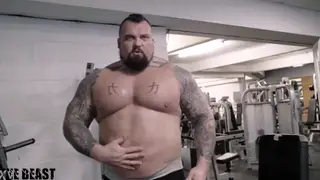 Hairy Muscle Bear Flexes Massive Physique on Camera