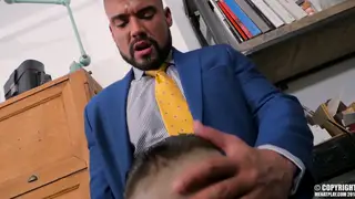 Muscular Hunk Sucks a Big Cock in the Office