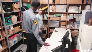 Black Officer Takes White Rookie in Uniform Desk Encounter